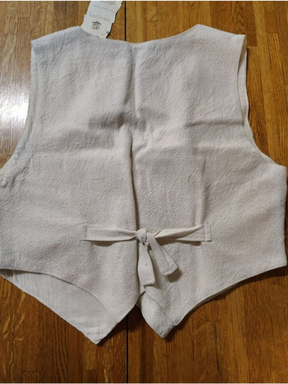 Takasami embroidered cream cotton vest Western cottagecore Mexican style - Picture 7 of 8